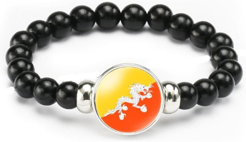 vmcoatdu National Flag Bracelet Elastic Rope Beaded Bracelet Support Your Country Travel Souvenir Gifts for Men Women - Image 1
